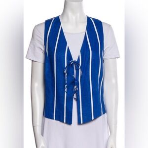 Faithful the brand blue striped front tie vest